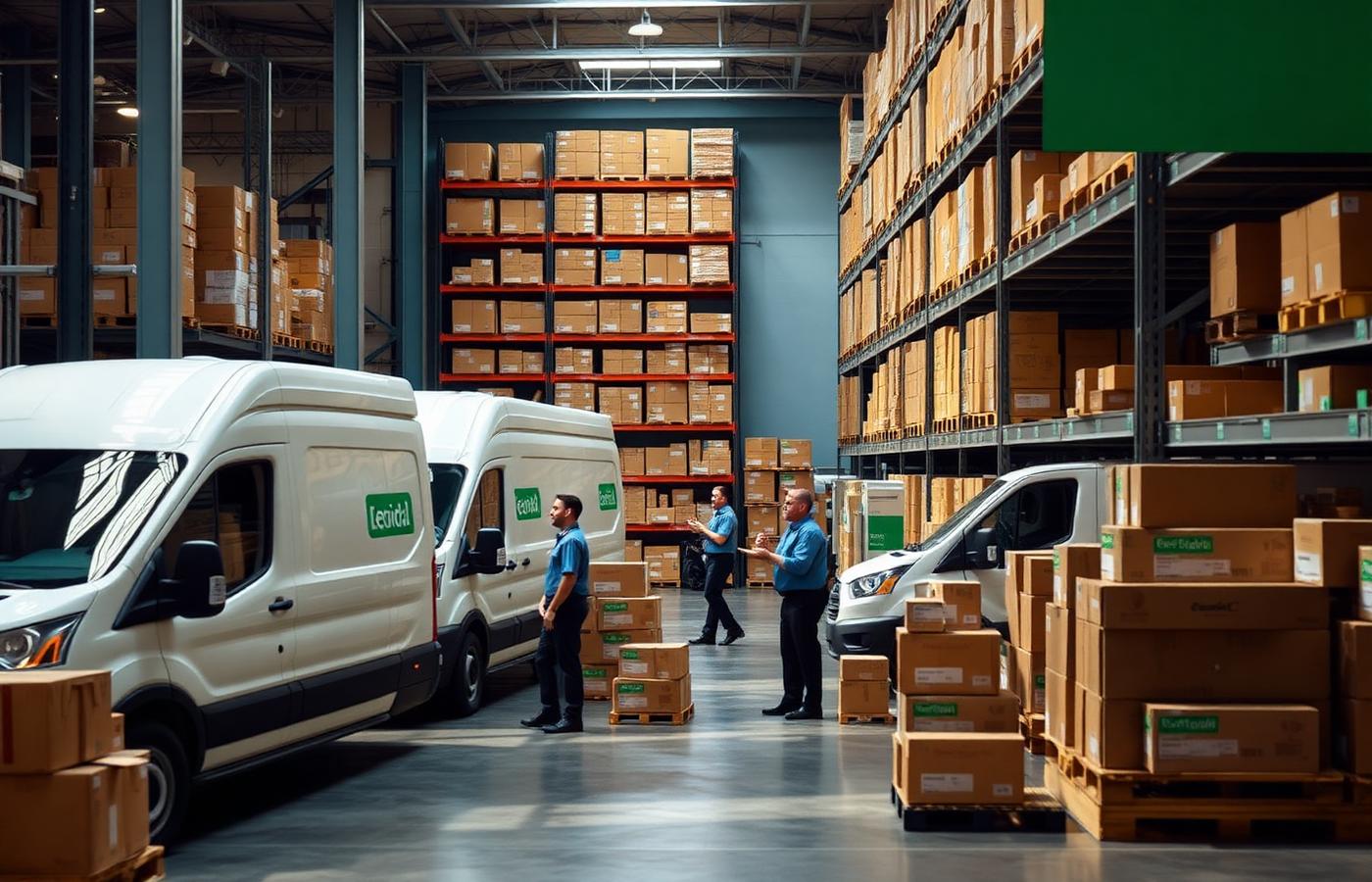 Centro de distribuição da Facimed com frota própria carregando insumos